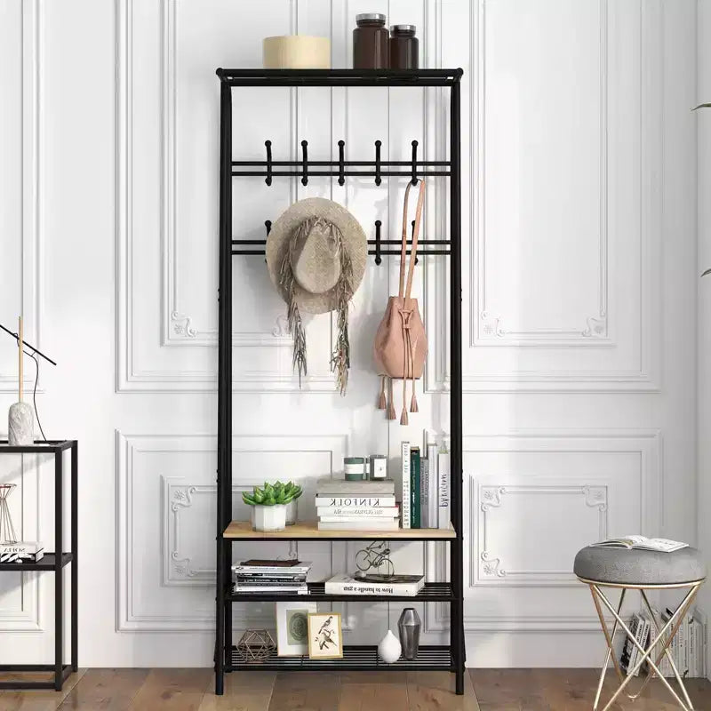 Hall Tree with Bench and Shoe Storage, 4-in-1 Coat Rack Entryway Bench,Hallway Organizer with Metal Frame for Entryway, Living Room, Bedroom