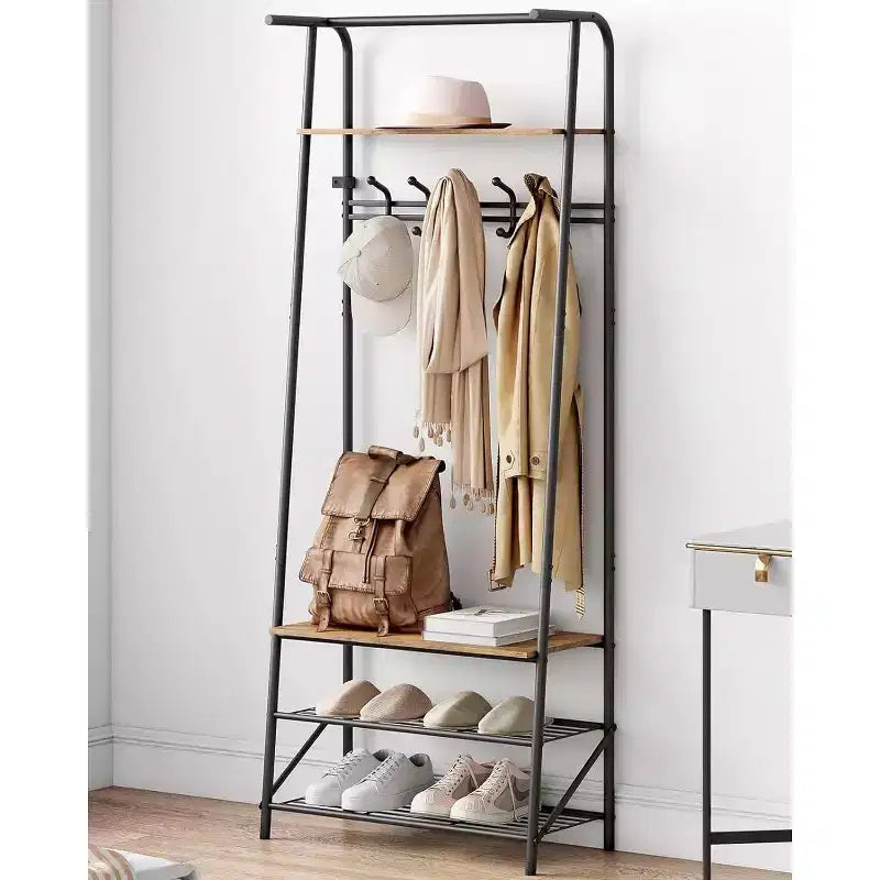 Hall Tree with Bench and Shoe Storage, 4-in-1 Coat Rack Entryway Bench,Hallway Organizer with Metal Frame for Entryway, Living Room, Bedroom
