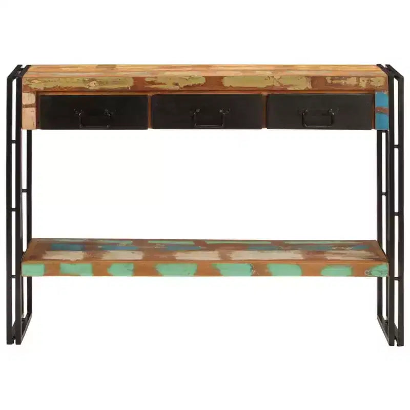 vidaXL Console Table Multicolor Solid reclaimed wood, iron Medium