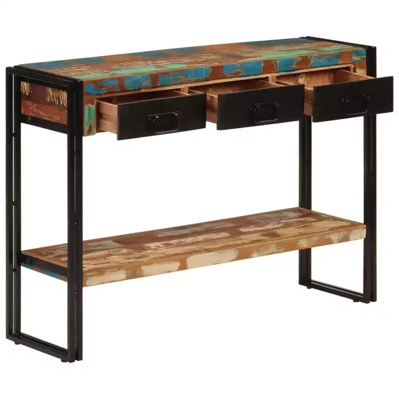 vidaXL Console Table Multicolor Solid reclaimed wood, iron Medium