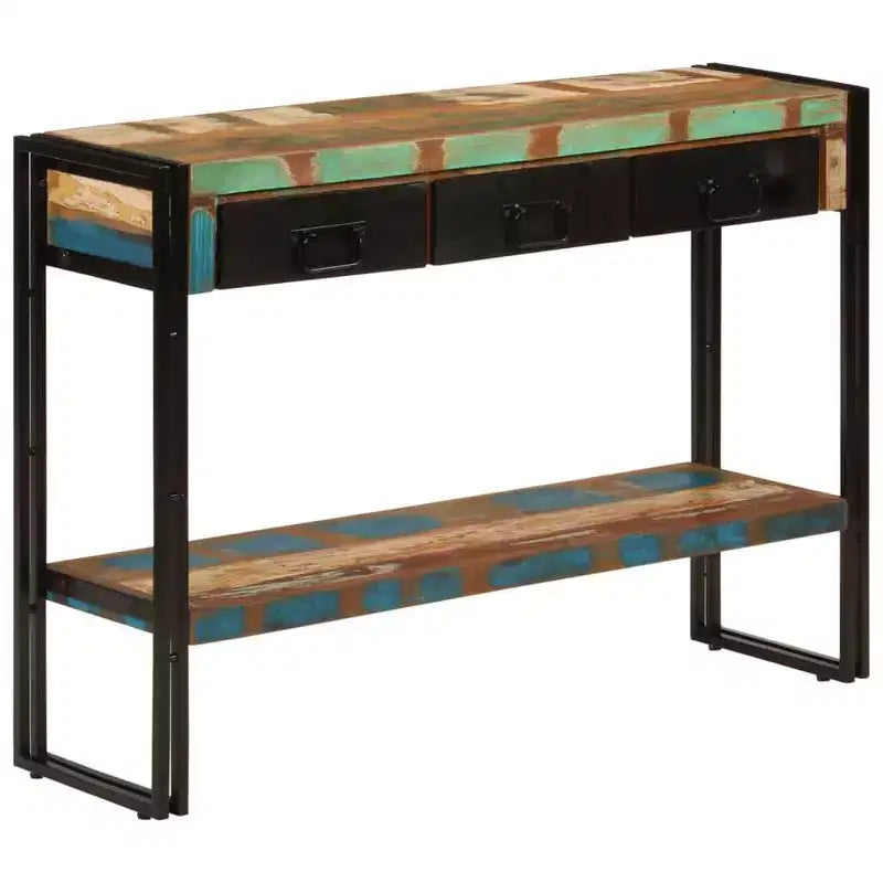 vidaXL Console Table Multicolor Solid reclaimed wood, iron Medium