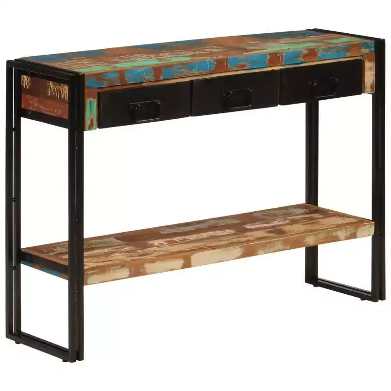 vidaXL Console Table Multicolor Solid reclaimed wood, iron Medium