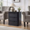 GDFStudio Rosy 22 Fluted Wood Nightstand with Charging Station and 3 Drawers