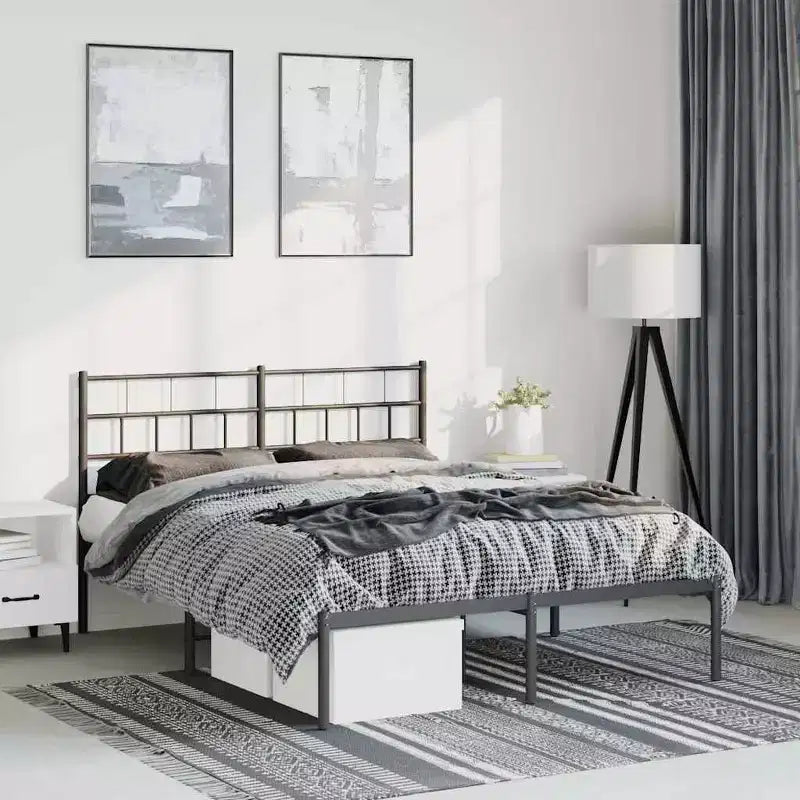 vidaXL Metal Bed Frame, Heavy-Duty, No Mattress