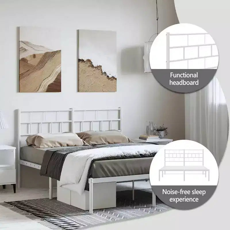 vidaXL Metal Bed Frame, Heavy-Duty, No Mattress