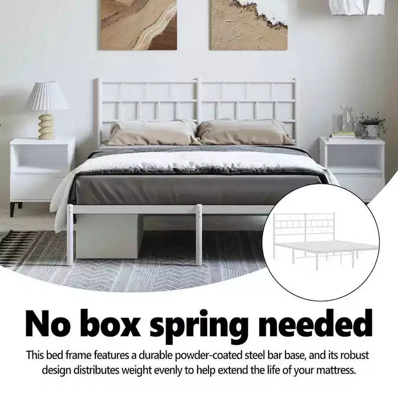 vidaXL Metal Bed Frame, Heavy-Duty, No Mattress