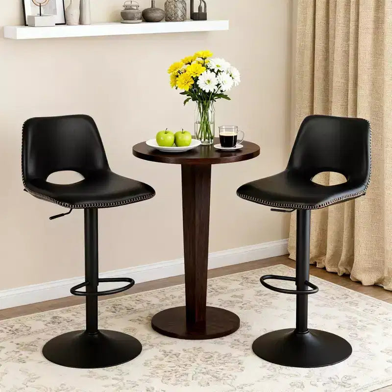Modern Adjustable Swivel Bar Stools Set of 2, Ergonomic Sturdy Metal Base, Comfortable Counter Height Chairs, for Kitchen Island, Dining, Living Room