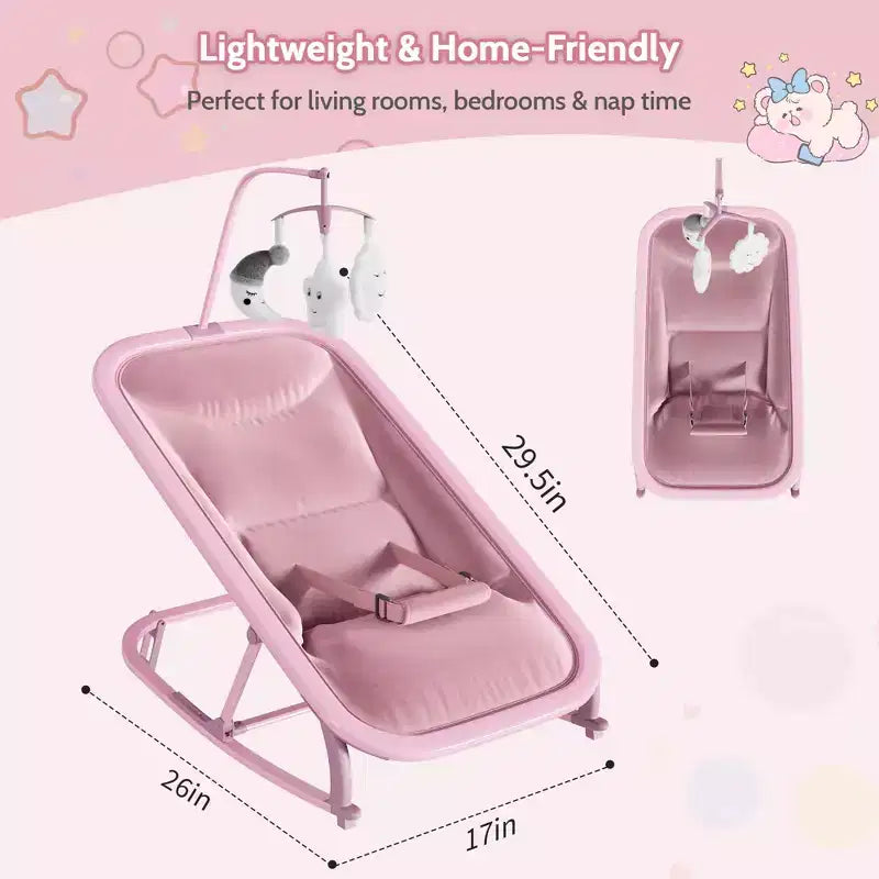 COZONY 2-in-1 Collapsible Baby Bouncer & Rocker, 3-Position Adjustable Seat, Lightweight & Portable