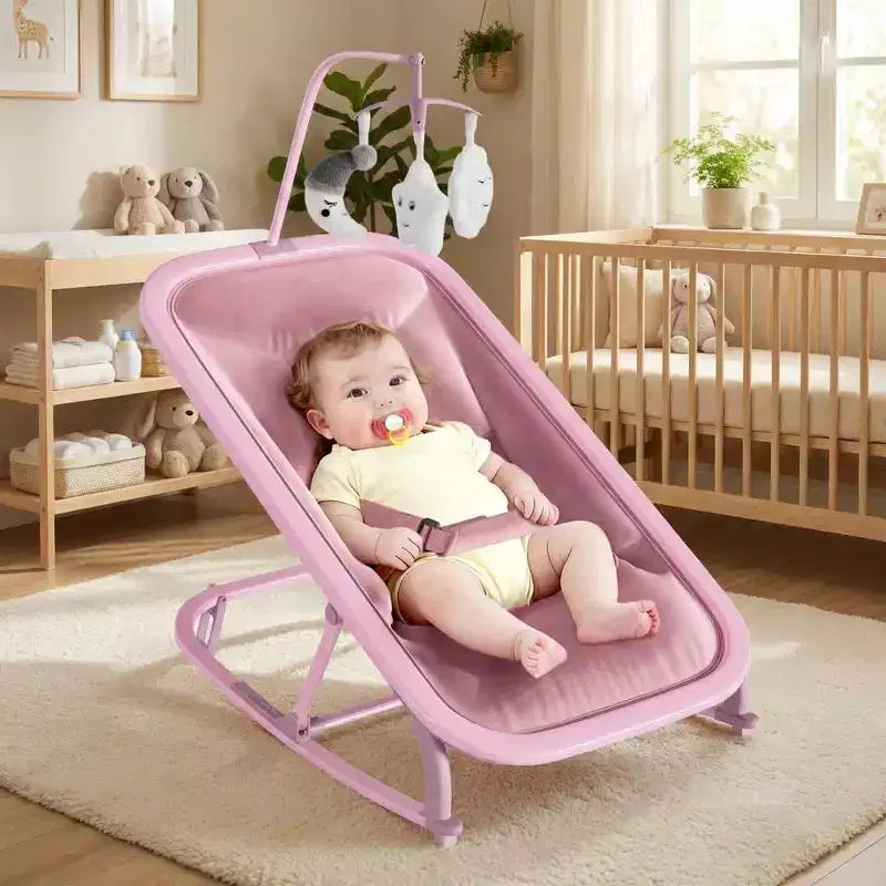 COZONY 2-in-1 Collapsible Baby Bouncer & Rocker, 3-Position Adjustable Seat, Lightweight & Portable