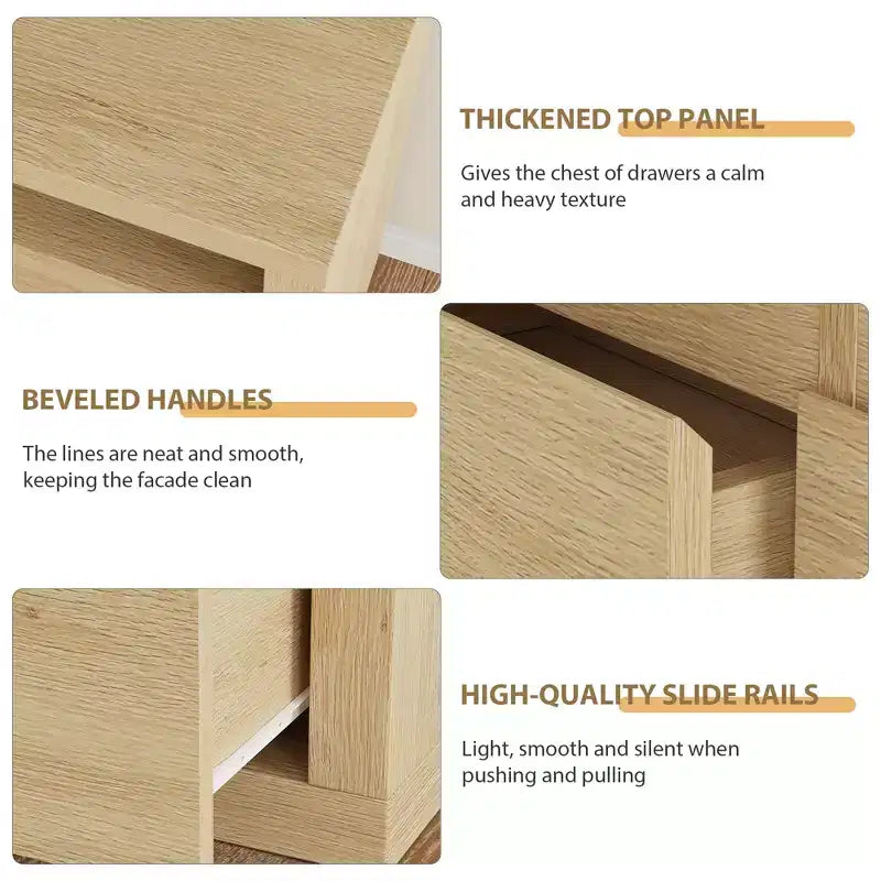 9 Drawer Dresser, Modern Wooden Chest of Drawers with 3 Open Shelves, Dresser for Bedroom, Living Room, Closet Storage