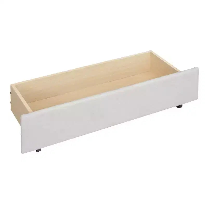 Luxystar Modern Full Linen Upholstered Platform Bed with Brick Pattern Headboard, Trundle and 2 Drawers