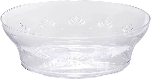 (10 PACK) EcoQuality 10 oz Crystal Like Clear Plastic Bowls - Disposable Plastic Salad Bowls China Like, Heavy Duty Plastic Dessert Bowls for Baby Showers, Weddings, Birthday Party, Receptions