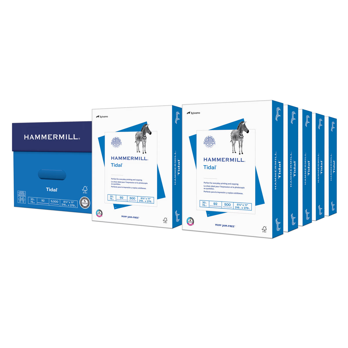 (10 pack) Hammermill Tidal Copy Paper, 8.5" x 11", 20 lb, 92 Bright White, 500 Sheets