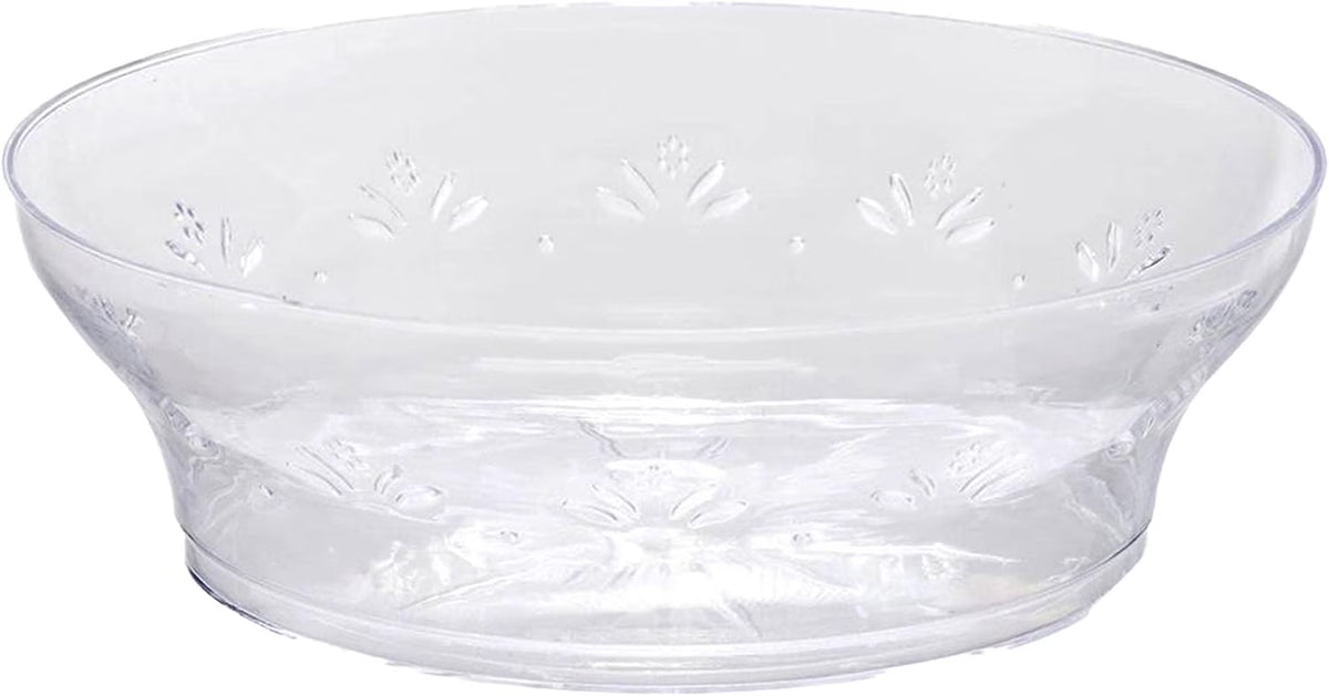 (10 PACK) EcoQuality 10 oz Crystal Like Clear Plastic Bowls - Disposable Plastic Salad Bowls China Like, Heavy Duty Plastic Dessert Bowls for Baby Showers, Weddings, Birthday Party, Receptions
