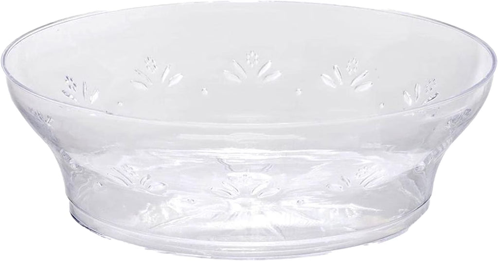 (10 PACK) EcoQuality 10 oz Crystal Like Clear Plastic Bowls - Disposable Plastic Salad Bowls China Like, Heavy Duty Plastic Dessert Bowls for Baby Showers, Weddings, Birthday Party, Receptions